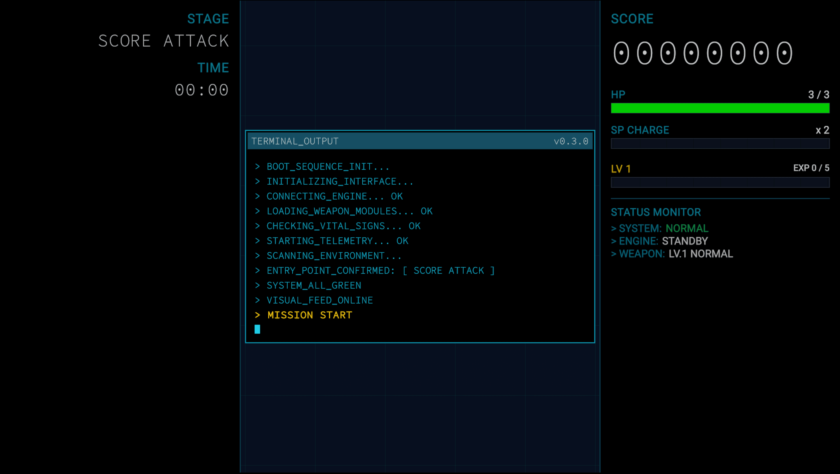 2Dシューティングゲームのステージ開始時の演出です。