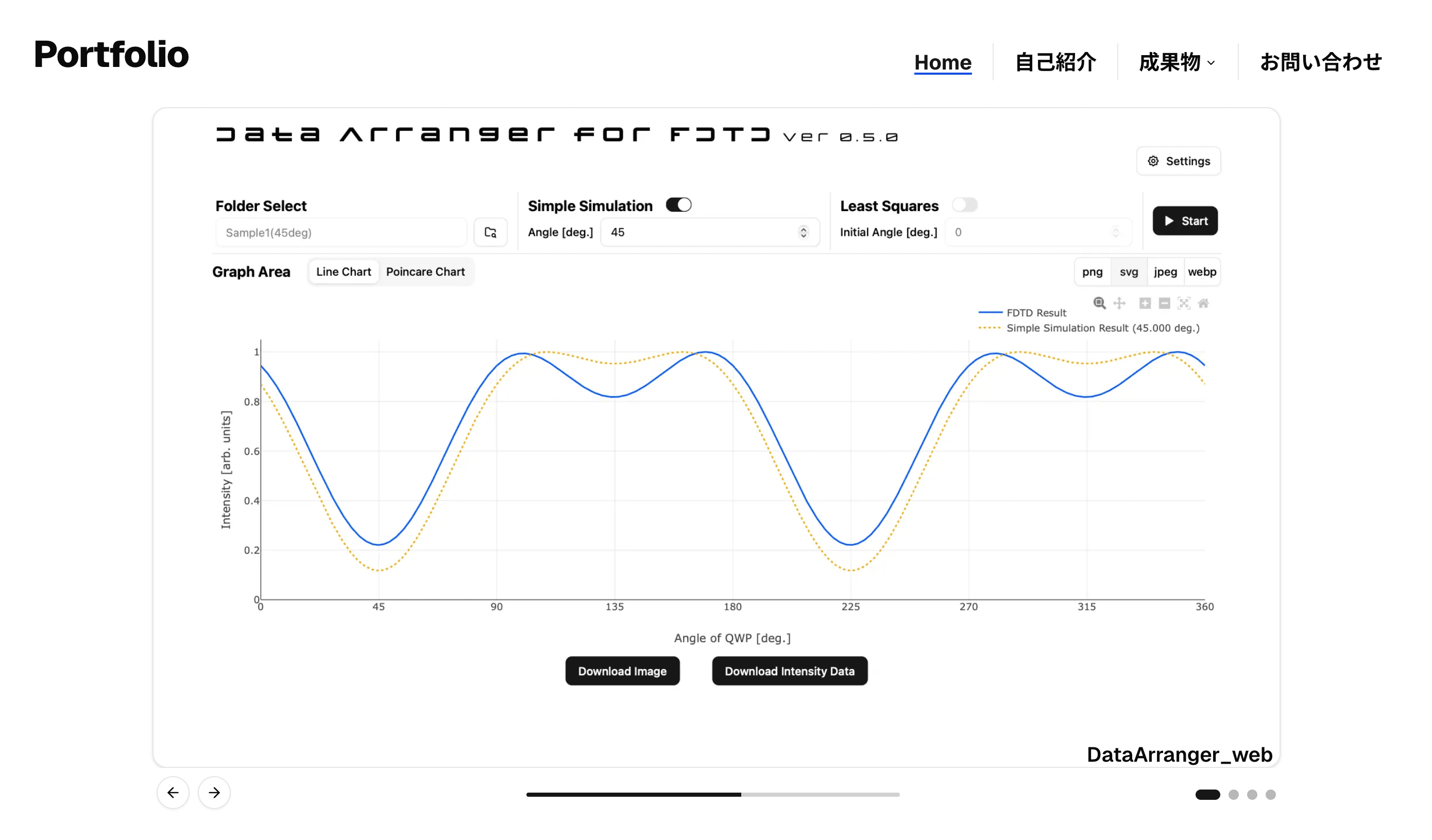 このポートフォリオサイトのトップページです。